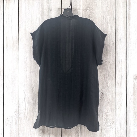 Robin Piccone Michelle Fringe Black Swim Coverup Tunic -Sz Lg -XL - Picture 7 of 11